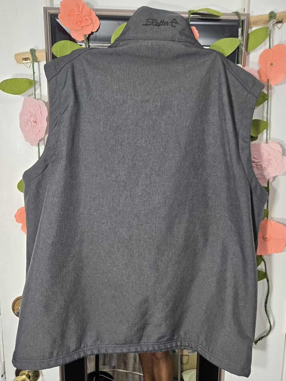 Rafter C Cowboy Collection Men's Zip Up Vest Sz Large Gray - Picture 6 of 9